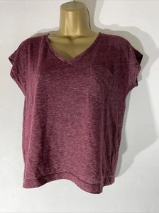 womens Jack Wills Uk 6 Burgundy Red Cap Sleeve Crop Casual Jersey T-shirt Top - Picture 1 of 7