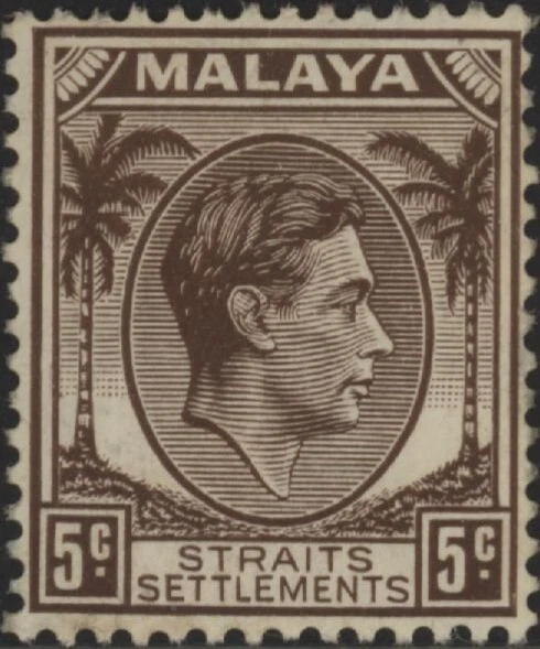 Stamps Malaysia Straits Settlements 5c brown stamp SG 281 Mint - Image 1 of 1