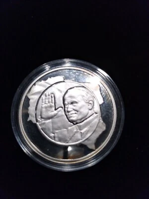 Poland Silver Commemorative Medalion Jan Pawel II Wielki 05.18.1920 - 04.02.2005 - Image 1 of 4
