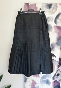 Vtg CHARLES DORFEUIL Black pleated pure Silk long skirt size 8 - Picture 1 of 9