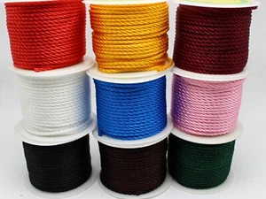 5.5 Yards Nylon String Chinese Satin Silk Braided Cord Love Binding Rope 3mm - Picture 1 of 31