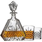 Whiskey Decanter Set with 2 Glasses for Liquor Scotch Bourbon Wine, Triangular