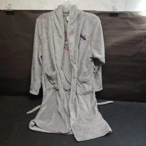 Sonoma Boys Size L Large 12-14 Gray Microfiber Ski Logo House Coat Robe - Picture 1 of 9