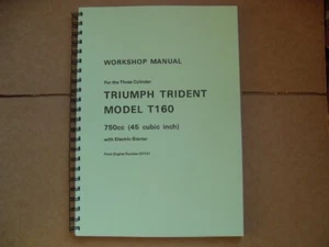 TRIUMPH T160v TRIDENT NEW PARTS WORKSHOP MANUAL UK AND US MODELS - Picture 1 of 1