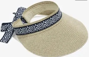 Sea & Grass Straw Summer Hat Sun Visor Hat Beach Cap Brand NEW w/tag FAB FUN BOX - Picture 1 of 5