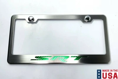 Рама номерного знака инкрустация зеленое углеродное волокно для Dodge SRT - нержавеющая сталь - Изображение 1 из 3