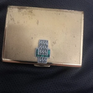 Vintage Brass Deco Powder Compact Elizabeth Arden - Picture 1 of 8