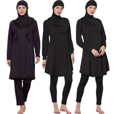 3 Piece Women Muslim Modest Hijab Swimsuit Burkini Full Cover Swimwear Beachwear