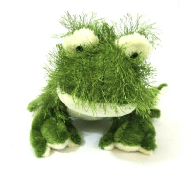 Ganz Webkinz Frog 8" Plush Fuzzy Long Hair Green Stuffed Animal EUC - Image 1 of 4