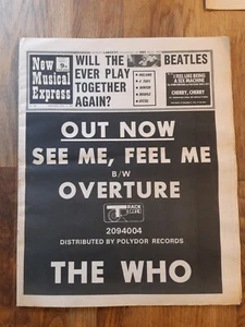 NME New Musical Express October 17th 1970 The Who See Me, Feel Me Cover - Imagen 1 de 1