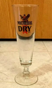 ~Michelob Dry Beer Glass 8.5” Tall Pilsner Footed Stemmed~ Vintage Perfect~ - Picture 1 of 7