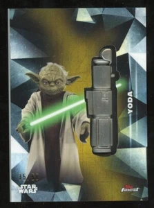 YODA 2018 Star Wars Topps Finest LIGHT SABER Medallion GOLD SP /50 - Picture 1 of 2