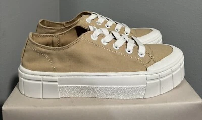 Mad Love Lennie Lace Up Canvas Tan Beige Casual Shoes Womens Size 8 NEW - Image 1 of 4