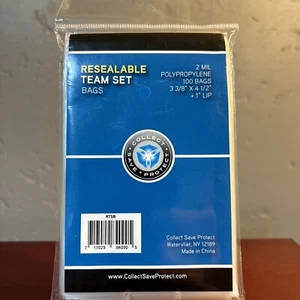 CSP TEAM Bags Resealable Sleeves 1 Pack of 100 Great for Toploaders - Picture 1 of 6