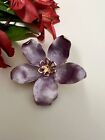 Fashion Brooch Flower Pink Color Gold Tone