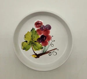 Design Imports Hand Painted Grapes Vines Leaf Jewelry Dish Oil Dip Ceramic Italy - Picture 1 of 8