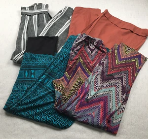 Lot of 4 Indigo Rising, Life Style, Ultra Flirt & Roxy Womens Palazzo Pants Sz L - Picture 1 of 24