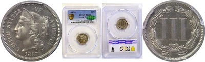 1887/6 3CN Nickel Three Cent Proof PCGS PR-66 CAC - Image 1 of 3