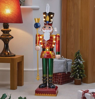 Light Up Traditional Nutcracker Figure LED Christmas Standing Big Festive Decor - Image 1 of 4