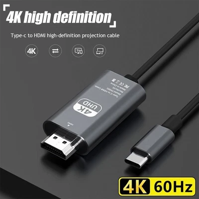Adaptador de cable USB-C a HDMI 2m 4K cable negro para Macbook iPhone 16 Samsung S25 Foto 1 de 4