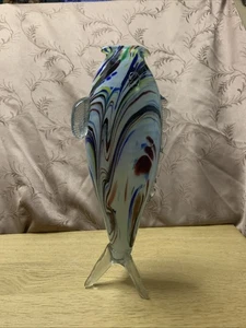 Vintage 1970s Murano Art Glass Fish Vase - Picture 1 of 5