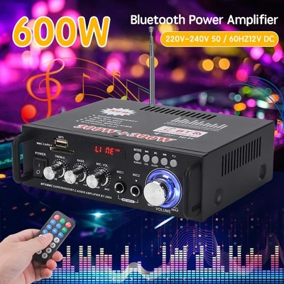 600W HiFi-Verstärker Bluetooth Mini Endstufe USB SD AUX Musik Sound Party NEU - Bild 1 von 4