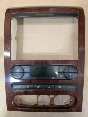 07-14 Ford Expedition / Lincoln Navigator Woodgrain Dash Bezel w/ Climate... - Image 1 of 2