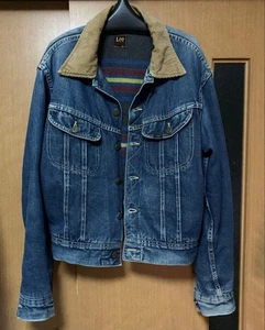 Used Lee Storm Rider Union Ticket Pocket Denim Jacket Size 38 Indigo - Picture 1 of 12