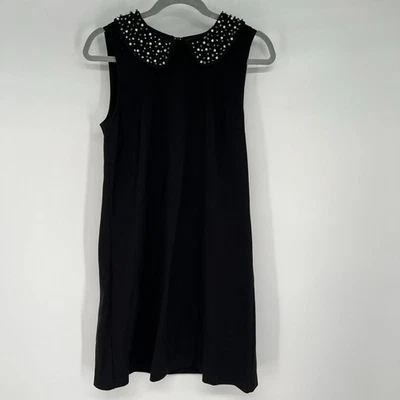 Vestido Vivienne Tam Shift Para Mujer S Negro Cuello Perla Cuentas Y2K Sin Mangas Foto 1 de 4