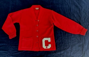 Sand Strick sportlicher Strick Vintage 50er Jahre rot Letterman Pullover/Cardigan - 42* - Bild 1 von 9