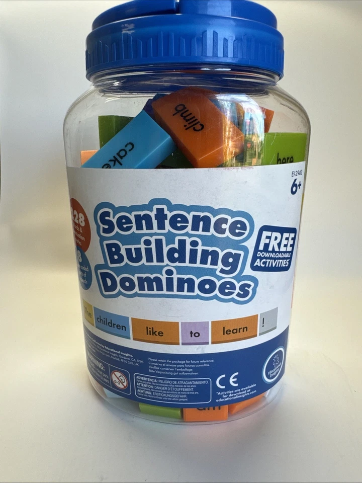 Educational Insights Sentence Building 多米诺骨牌 6 岁以上 228 字和标点符号 — 第 1/4 张图片