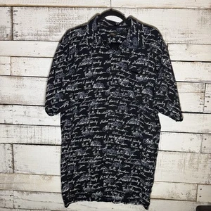Camisa Harley Davidson para hombre con botones en L negra con estampado de firma estilo motociclista - Imagen 1 de 8