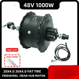 48V 1000w E-bike Fat Tire Conversion Kit Brushless Front /Rear Hub Motor Wheel  - Picture 1 of 17