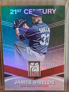 2015 James Shields /199 Panini Elite 21st Century Green Foil Refractor 