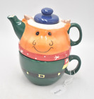 Vintage Novelty Christmas One Cup Teapot Decorative Collectible