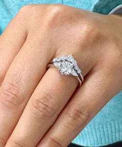 GIA Certified Round Cut Natural Diamond Engagement Ring 14k White Gold 1.70ctw - Picture 1 of 9