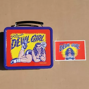 Fiambrera vintage R.Crumb's Devil Girl Y2K Dark Horse cómics con tarjeta postal SIN USAR - Imagen 1 de 17