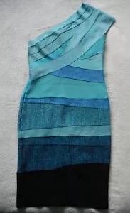HERVE LEGER by Max Azria Bandage Bodycone Kleid schwer Ombre blau Größe M - Bild 1 von 5
