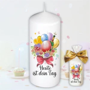 Kerze zum Geburtstag – Heute ist Dein Tag – Geburtstagskerze Stumpenkerze - Bild 1 von 8