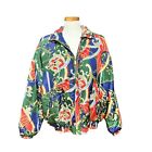 Fuda International Womens Silk Bomber Jacket Medium Multicolor Chainlink Print