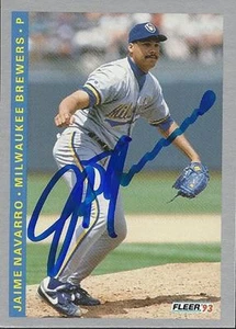 Jaime Navarro Milwaukee Brewers 1993 Fleer Signed Card - Picture 1 of 1
