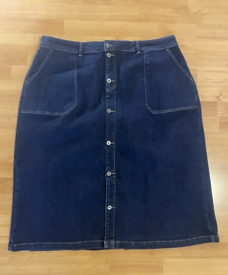 Universal Standard Denim Skirt Size L (22-24) Blue Zip /Button Front New w/ Tags - Image 1 of 4