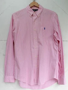 Vintage RALPH LAUREN Custom Fit rosa gestreiftes Herren Hemd Größe M - Bild 1 von 13