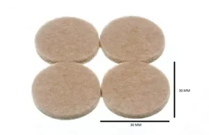 Strip Of 4 Round Felt Pads Self Adhesive 32mm Dia. 4mm Thick 20 Strips - Picture 1 of 1
