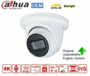 Dahua OEM Starlight 4K 8MP Revolver IP Kamera IR IVS WDR MIC 2,8mm Micro-SD Slot - Bild 1 von 10