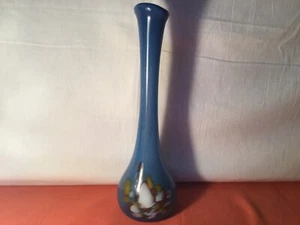 Vase soliflore en pâte de verre bleue, hauteur 28 cm - Picture 1 of 7