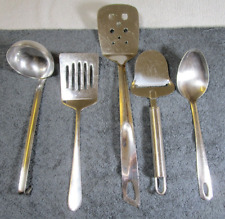 5 Lovely Vintage Stainless Steel Kitchen Utensils Spoon Ladle Cheese Server Etc