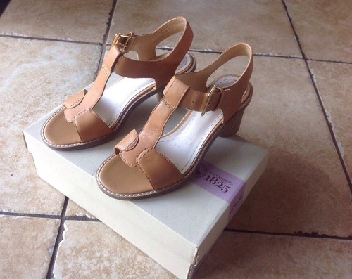 SANDALI CLARKS GLACIER RAY PELLE MARRONE CHIARO UK4D NUOVI CON SCATOLA