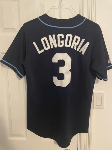 Evan Longoria #3 Tampa Bay Rays Dark Blue Jersey Small - Excellent Condition Cover
