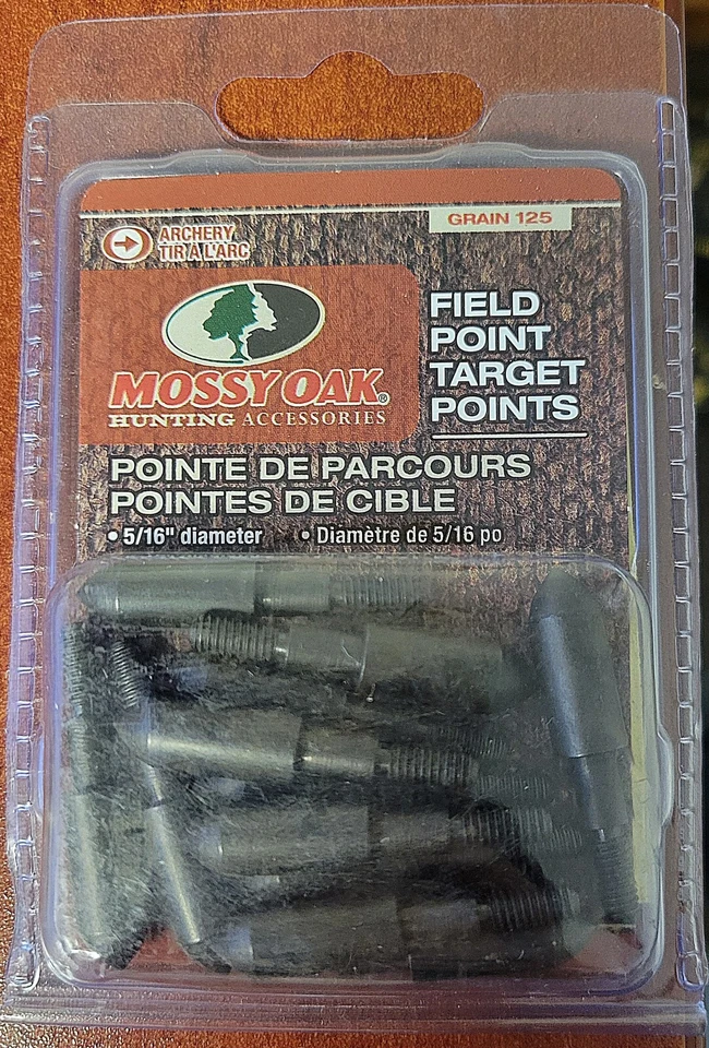 Mossy Oak #77709 Field Point Target Tips 125 Grain 5/16" Diameter 12pk GE - Image 1 of 1